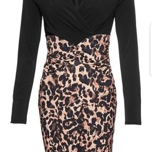 1X Venus Leopard Black Dress